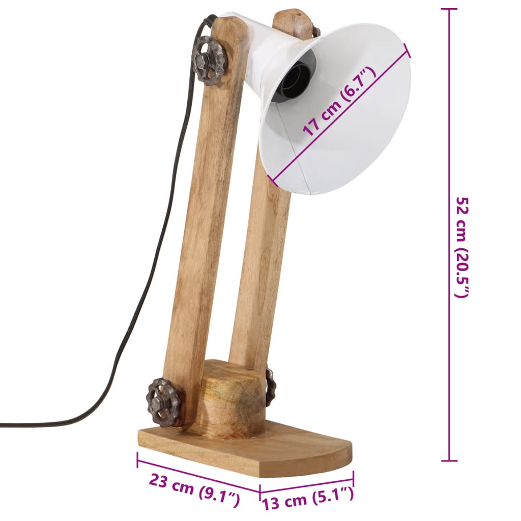 Lampă de birou, alb, 23x13x52 cm, 25 W, E27