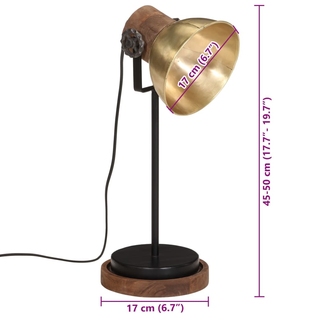 Lampă de birou 25 W, alamă antichizată, 17x17x50 cm, E27