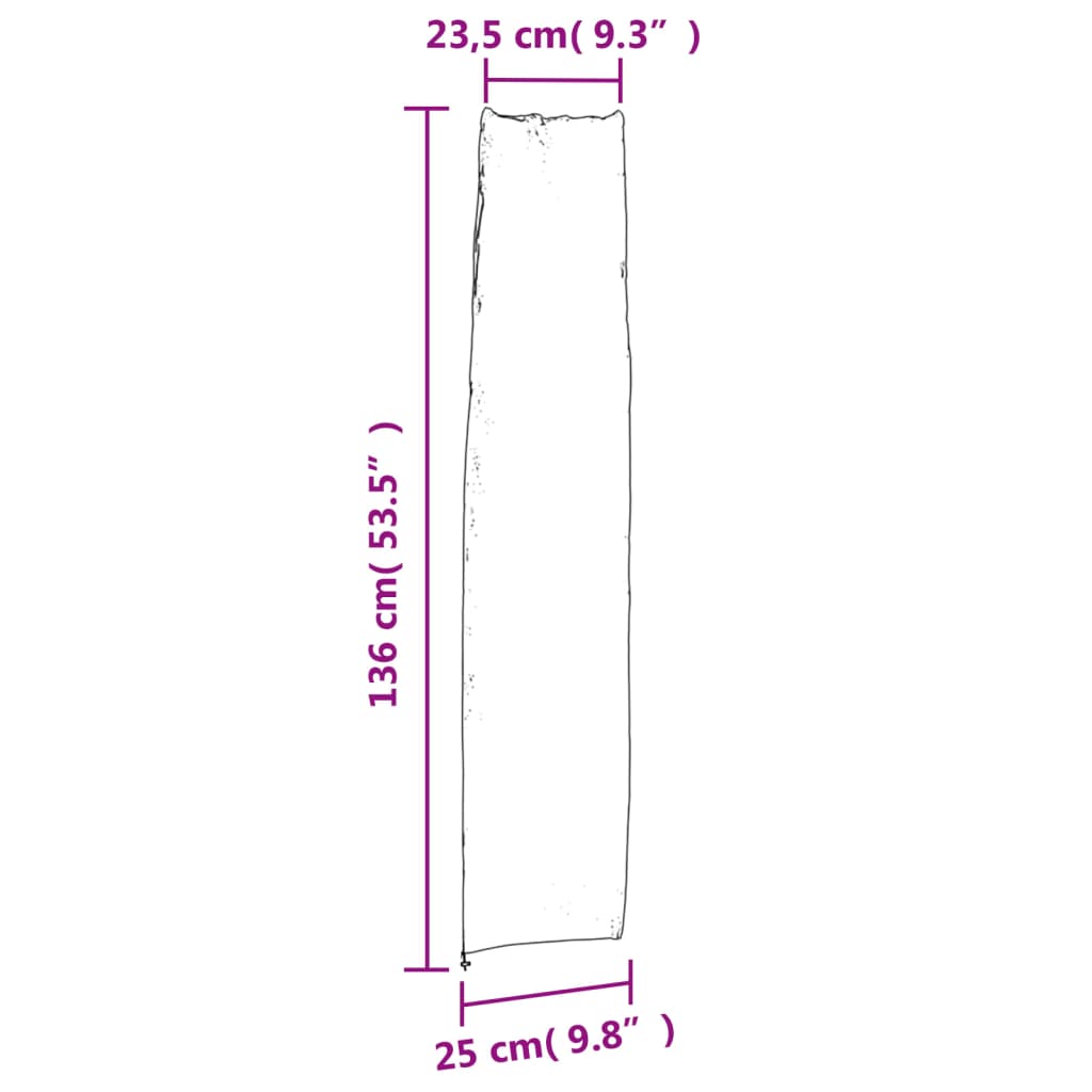 Husă pentru umbrelă de grădină neagră 136x25/23,5cm Oxford 420D