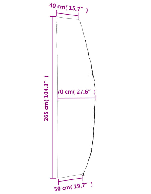 Încărcați imaginea în vizualizatorul Galerie, Husă umbrelă de grădină, negru, 265x50/70/40 cm, Oxford 420D
