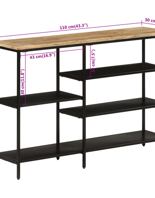 Загрузите изображение в средство просмотра галереи, Masă consolă, 110x30x75 cm, lemn masiv de mango nefinisat/fier
