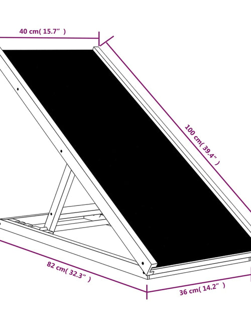 Încărcați imaginea în vizualizatorul Galerie, Rampă pentru câini, gri, 100x40 cm, lemn masiv de brad

