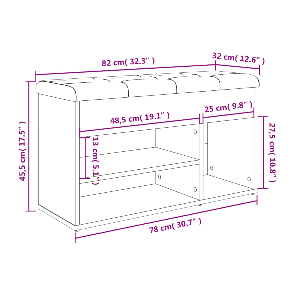 Bancă de pantofi, alb, 82x32x45,5 cm, lemn prelucrat