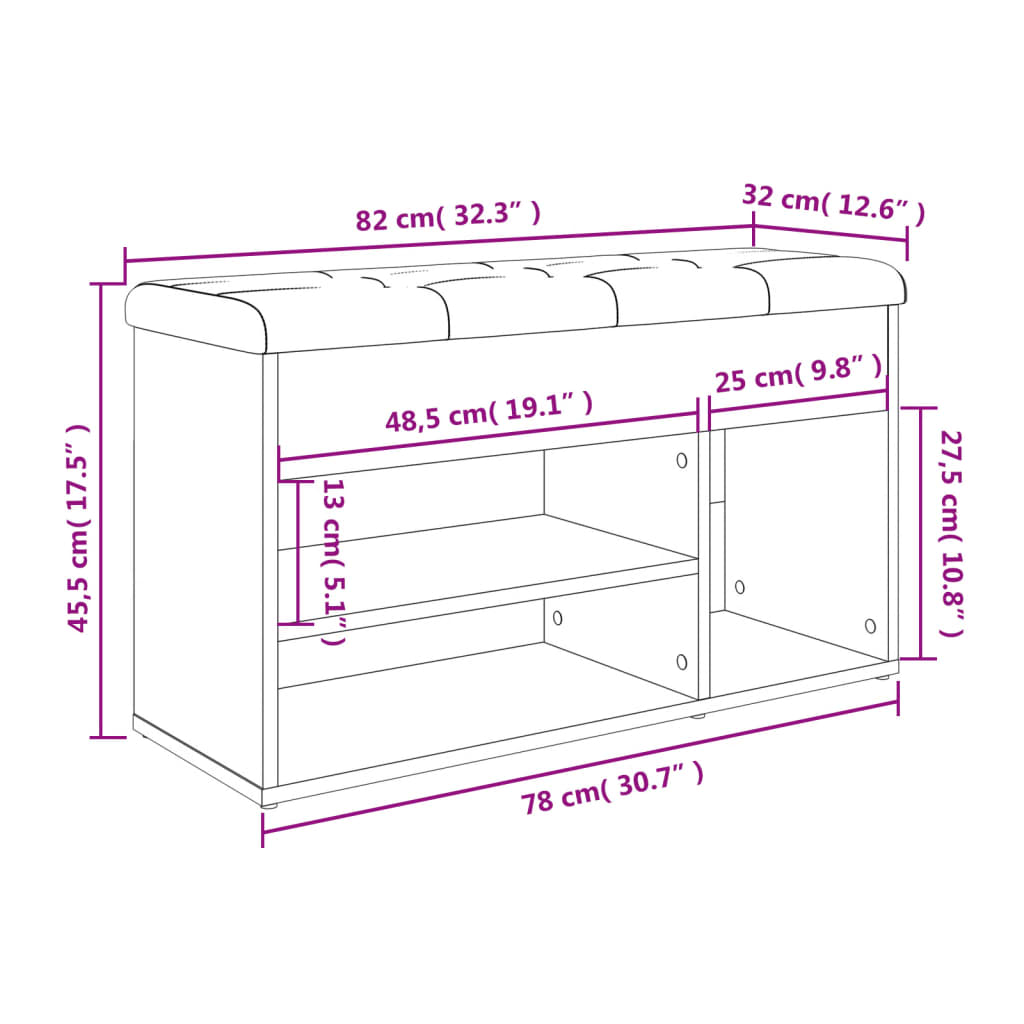 Bancă de pantofi, negru, 82x32x45,5 cm, lemn prelucrat