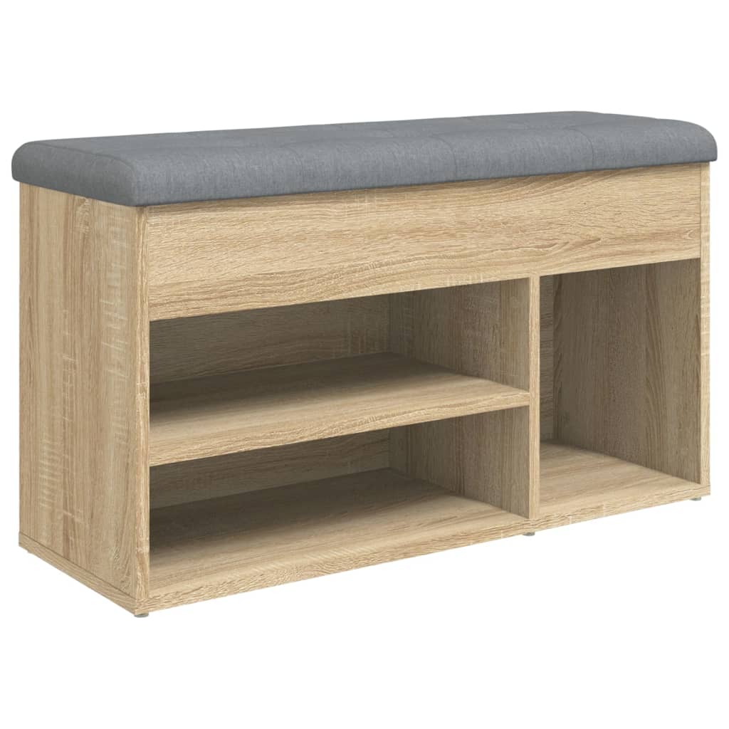 Bancă de pantofi stejar sonoma 82x32x45,5 cm lemn prelucrat