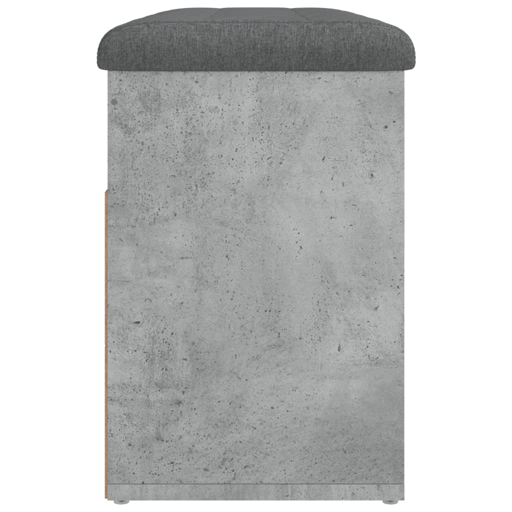 Bancă de pantofi, gri beton, 82x32x45,5 cm, lemn prelucrat