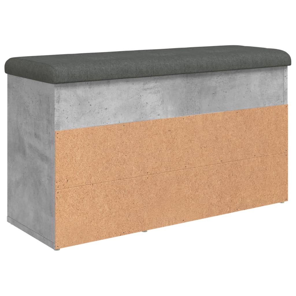 Bancă de pantofi, gri beton, 82x32x45,5 cm, lemn prelucrat