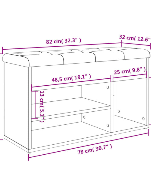 Încărcați imaginea în vizualizatorul Galerie, Bancă de pantofi, gri sonoma, 82x32x45,5 cm, lemn prelucrat
