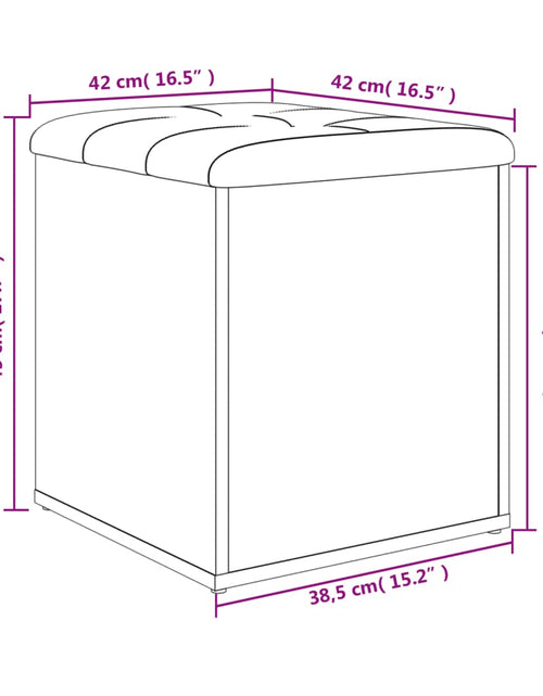 Загрузите изображение в средство просмотра галереи, Bancă de pantofi, stejar fumuriu, 42x42x45 cm, lemn prelucrat
