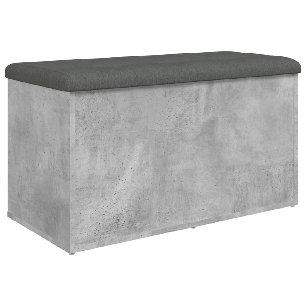 Bancă de depozitare, gri beton, 82x42x45 cm, lemn prelucrat