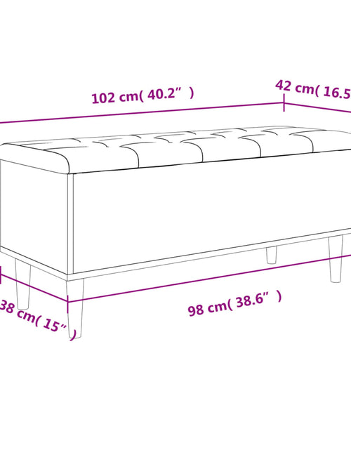Încărcați imaginea în vizualizatorul Galerie, Bancă de depozitare, gri sonoma, 102x42x46 cm, lemn prelucrat
