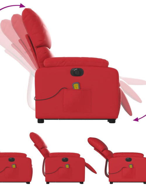 Încărcați imaginea în vizualizatorul Galerie, Fotoliu electric masaj rabatabil cu ridicare, roșu
