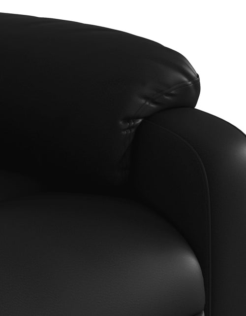 Încărcați imaginea în vizualizatorul Galerie, Fotoliu de masaj rabatabil cu ridicare negru piele ecologică
