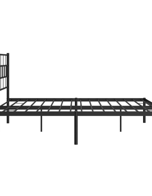 Încărcați imaginea în vizualizatorul Galerie, Cadru de pat metalic cu tăblie, negru, 200x200 cm
