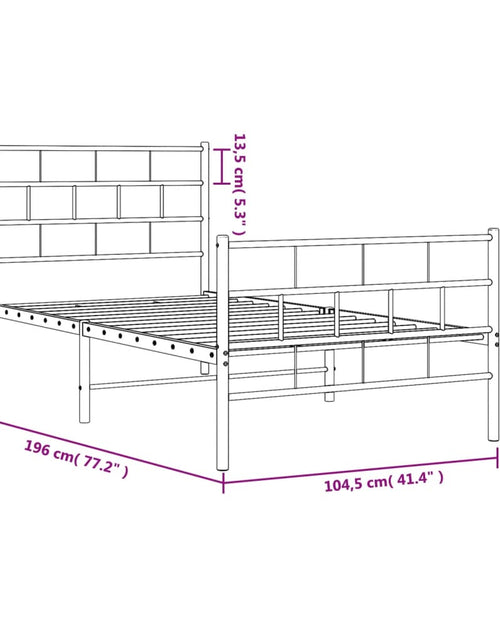 Загрузите изображение в средство просмотра галереи, Cadru pat metalic cu tăblii de cap/picioare, negru, 100x190 cm
