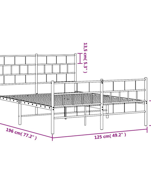 Încărcați imaginea în vizualizatorul Galerie, Cadru pat metalic cu tăblie de cap/picioare, negru, 120x190 cm

