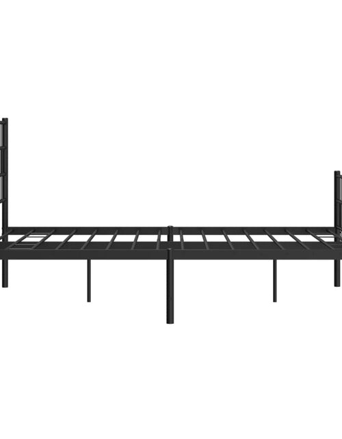 Загрузите изображение в средство просмотра галереи, Cadru pat metalic cu tăblie de cap/picioare, negru, 140x200 cm
