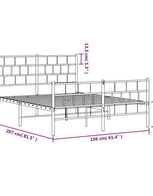 Încărcați imaginea în vizualizatorul Galerie, Cadru pat metalic cu tăblie de cap/picioare, negru, 150x200 cm
