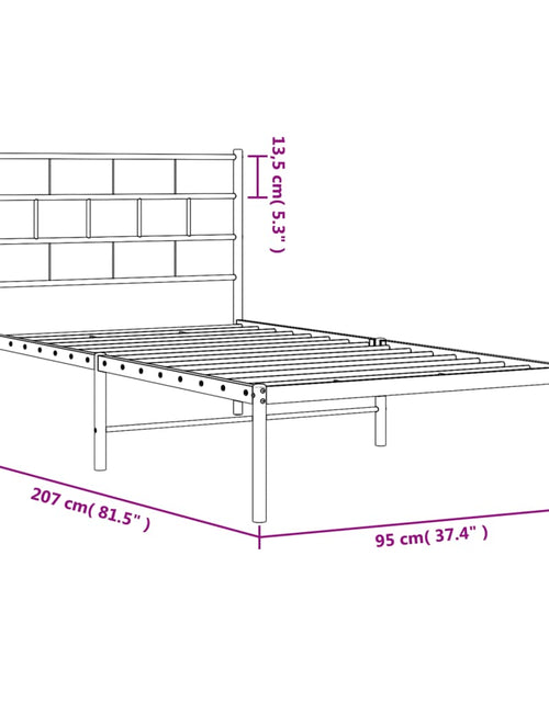 Загрузите изображение в средство просмотра галереи, Cadru pat metalic cu tăblie, alb, 90x200 cm
