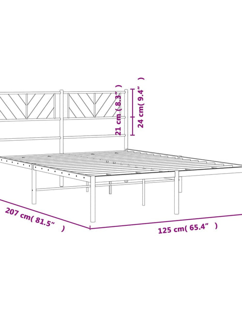 Încărcați imaginea în vizualizatorul Galerie, Cadru de pat metalic cu tăblie, negru, 120x200 cm
