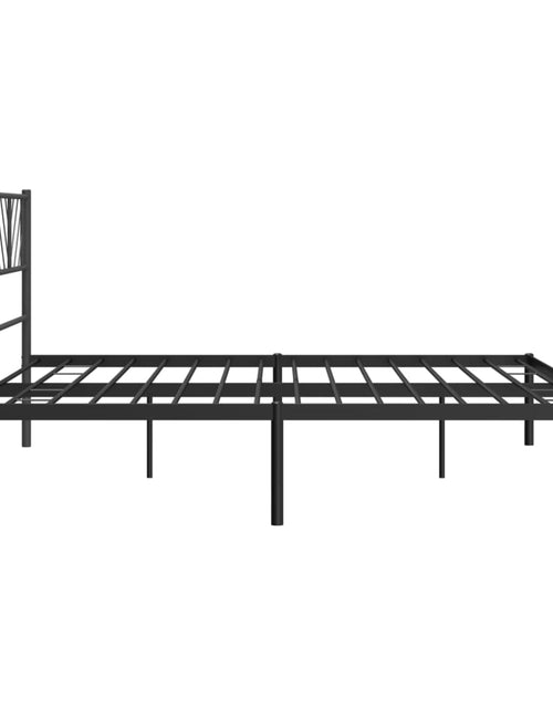 Încărcați imaginea în vizualizatorul Galerie, Cadru de pat metalic cu tăblie, negru, 183x213 cm
