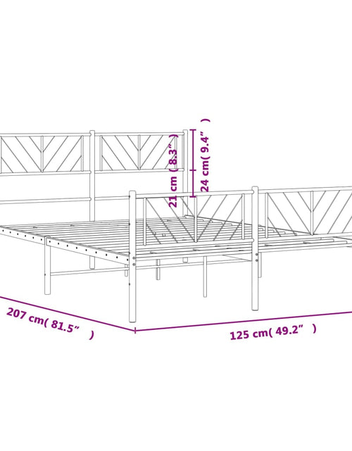 Încărcați imaginea în vizualizatorul Galerie, Cadru pat metalic cu tăblie de cap/picioare, negru, 120x200 cm
