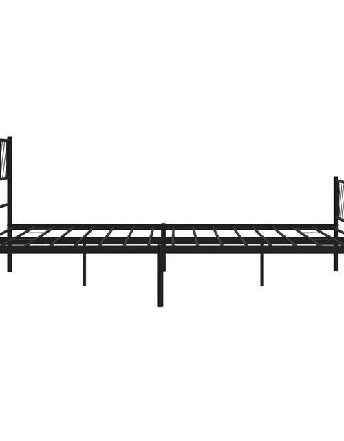 Încărcați imaginea în vizualizatorul Galerie, Cadru pat metalic cu tăblii de cap/picioare, negru, 183x213 cm
