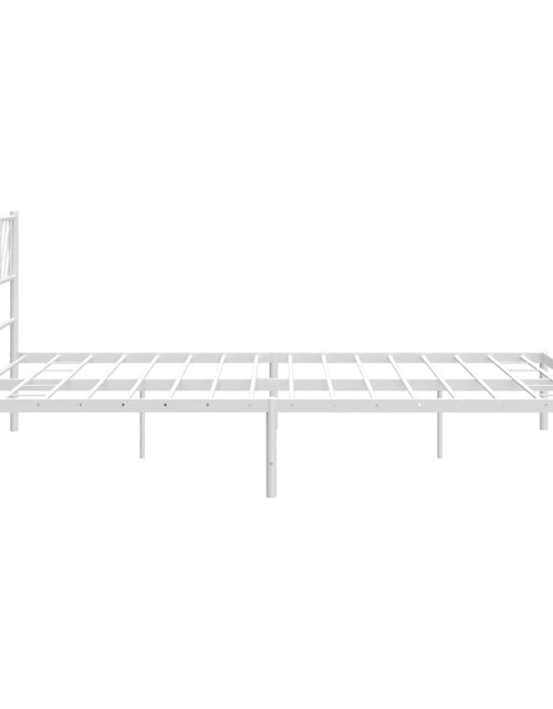 Încărcați imaginea în vizualizatorul Galerie, Cadru de pat metalic cu tăblie, alb, 183x213 cm
