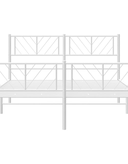 Загрузите изображение в средство просмотра галереи, Cadru de pat metalic cu tăblie, alb, 120x200 cm
