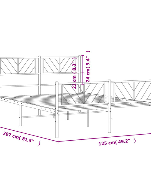 Încărcați imaginea în vizualizatorul Galerie, Cadru de pat metalic cu tăblie, alb, 120x200 cm
