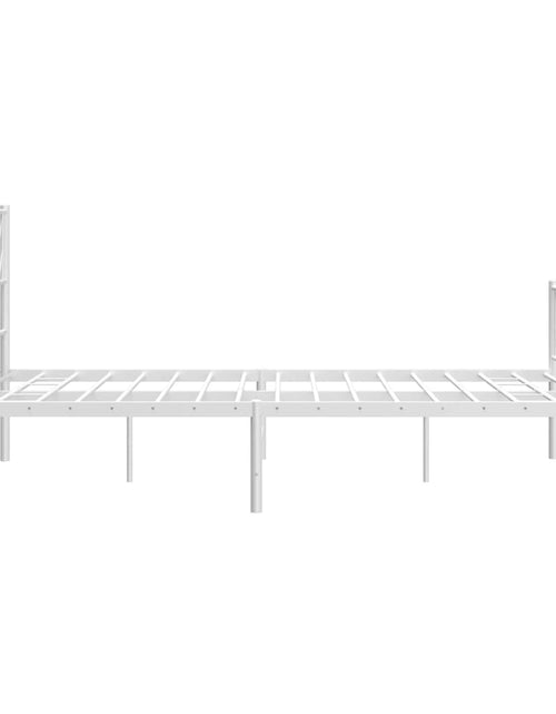 Загрузите изображение в средство просмотра галереи, Cadru de pat metalic cu tăblie, alb, 140x200 cm
