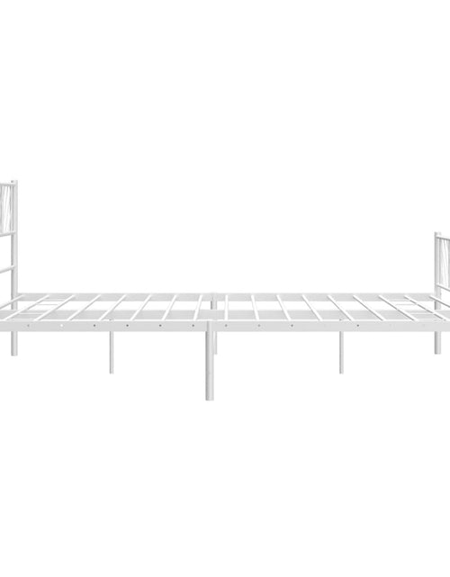 Încărcați imaginea în vizualizatorul Galerie, Cadru de pat metalic cu tăblie de cap/picioare, alb, 183x213 cm
