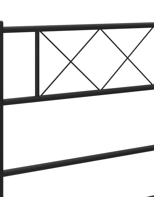 Загрузите изображение в средство просмотра галереи, Cadru de pat metalic cu tăblie, negru, 140x200 cm
