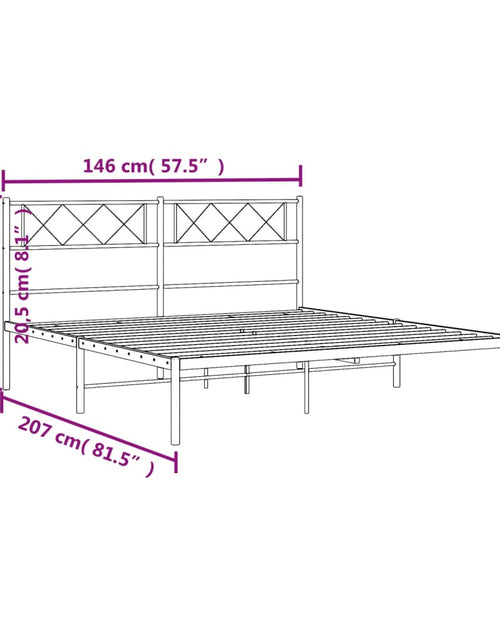 Încărcați imaginea în vizualizatorul Galerie, Cadru de pat metalic cu tăblie, negru, 140x200 cm

