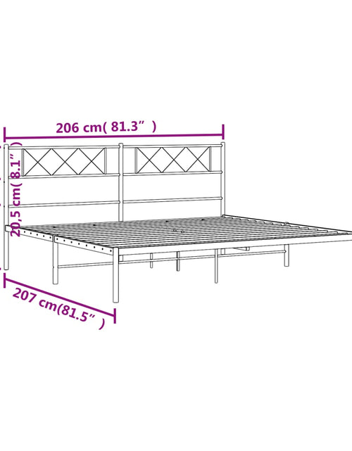 Загрузите изображение в средство просмотра галереи, Cadru de pat metalic cu tăblie, negru, 200x200 cm
