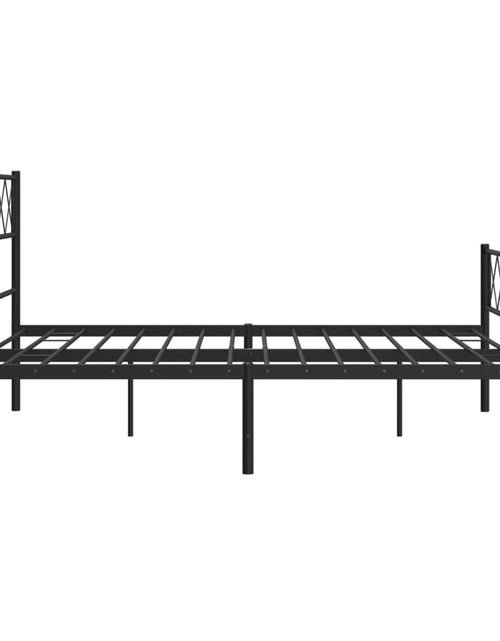Încărcați imaginea în vizualizatorul Galerie, Cadru pat metalic cu tăblie de cap/picioare, negru, 120x190 cm
