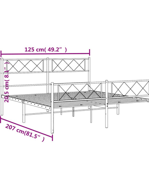 Încărcați imaginea în vizualizatorul Galerie, Cadru pat metalic cu tăblie de cap/picioare, negru, 120x200 cm
