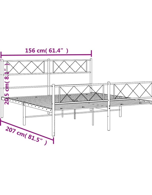 Încărcați imaginea în vizualizatorul Galerie, Cadru pat metalic cu tăblie de cap/picioare, negru, 150x200 cm
