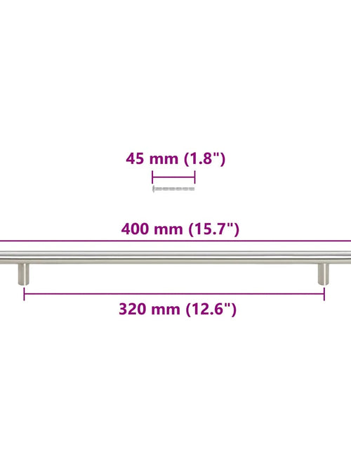 Загрузите изображение в средство просмотра галереи, Mânere de dulap, 5 buc., argintiu, 320 mm, oțel inoxidabil

