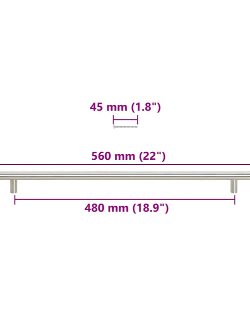 Încărcați imaginea în vizualizatorul Galerie, Mânere de dulap, 5 buc., argintiu, 480 mm, oțel inoxidabil
