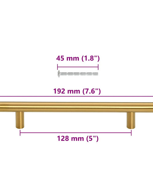 Încărcați imaginea în vizualizatorul Galerie, Mânere de dulap, 10 buc., auriu, 128 mm, oțel inoxidabil
