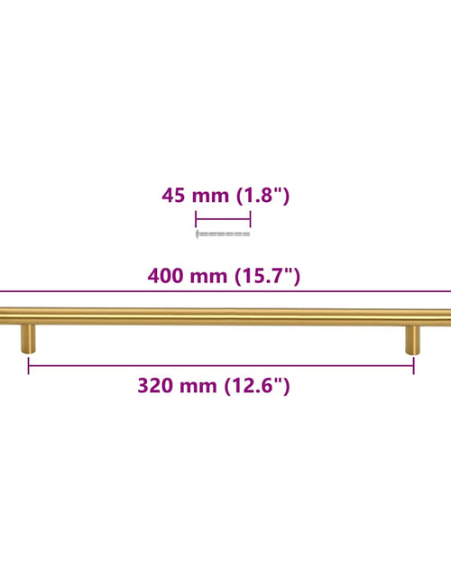 Загрузите изображение в средство просмотра галереи, Mânere de dulap, 5 buc., auriu, 320 mm, oțel inoxidabil
