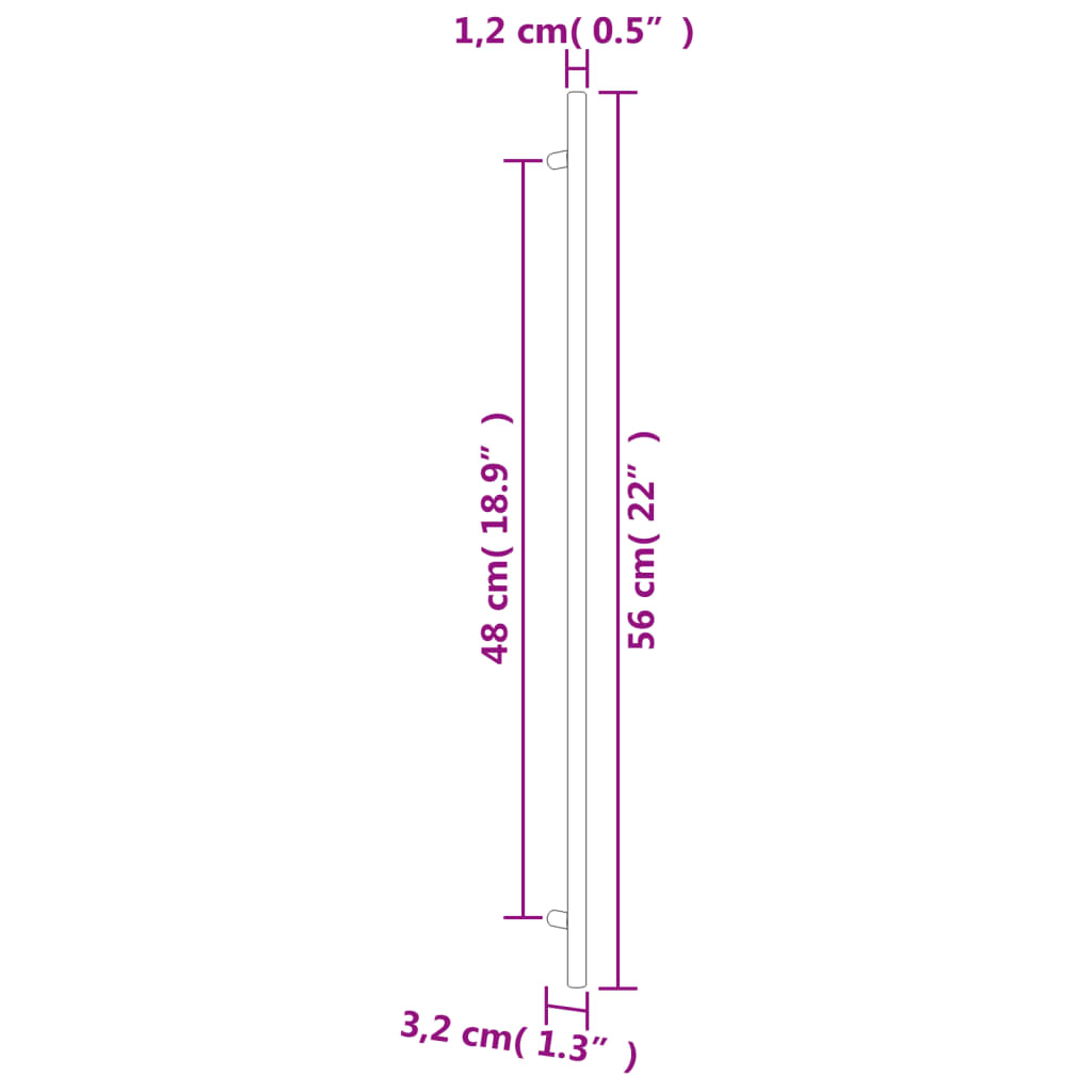 Mânere de dulap, 5 buc., auriu, 480 mm, oțel inoxidabil