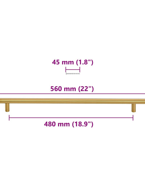 Încărcați imaginea în vizualizatorul Galerie, Mânere de dulap, 5 buc., auriu, 480 mm, oțel inoxidabil
