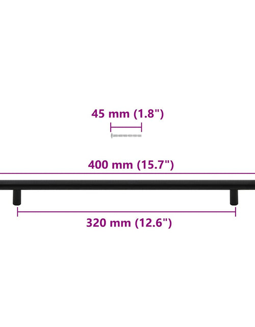 Загрузите изображение в средство просмотра галереи, Mânere de dulap, 5 buc., negru, 320 mm, oțel inoxidabil
