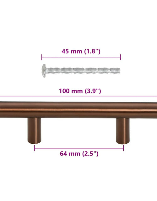 Încărcați imaginea în vizualizatorul Galerie, Mânere de dulap, 10 buc., bronz, 64 mm, oțel inoxidabil
