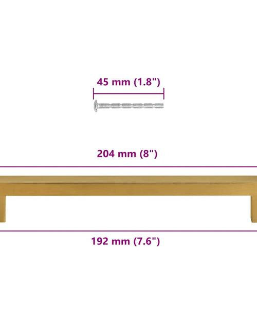 Încărcați imaginea în vizualizatorul Galerie, Mânere de dulap, 5 buc., auriu, 192 mm, oțel inoxidabil
