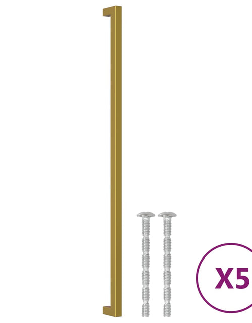 Загрузите изображение в средство просмотра галереи, Mânere de dulap, 5 buc., auriu, 480 mm, oțel inoxidabil
