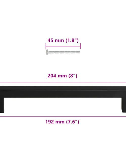 Загрузите изображение в средство просмотра галереи, Mânere de dulap, 5 buc., negru, 192 mm, oțel inoxidabil

