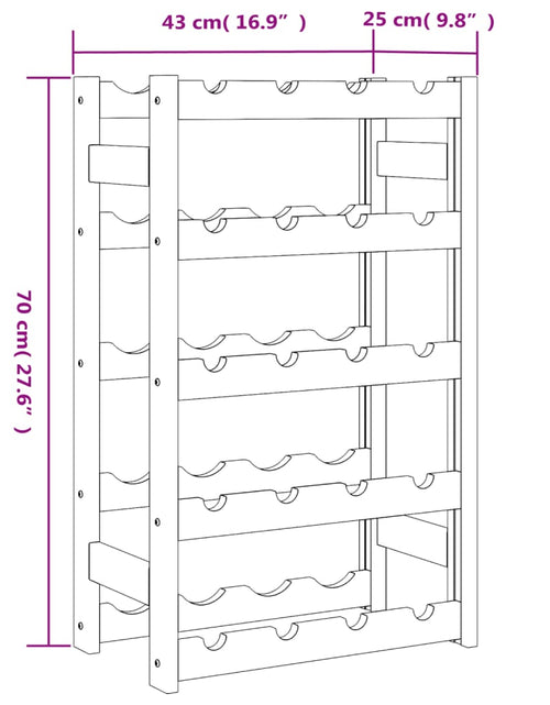 Загрузите изображение в средство просмотра галереи, Suport sticle de vin, 20 sticle, maro, lemn masiv de pin - Lando
